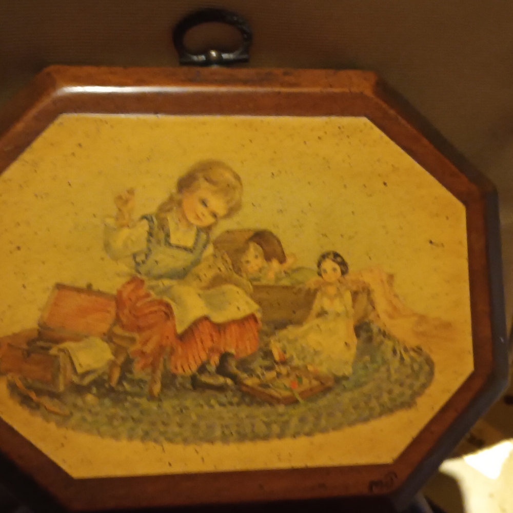 Vintage Style Wall Art with Children Illustration